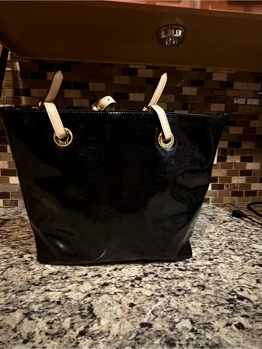 Michael Kors Black Leather Tote Bag